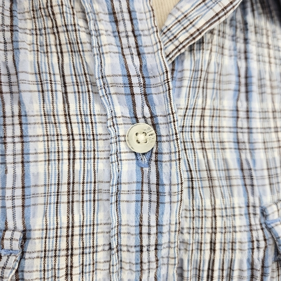 The North Face Shirt Blue Plaid Long Sleeve Button Up Collared Top Medium - Picture 3 of 8